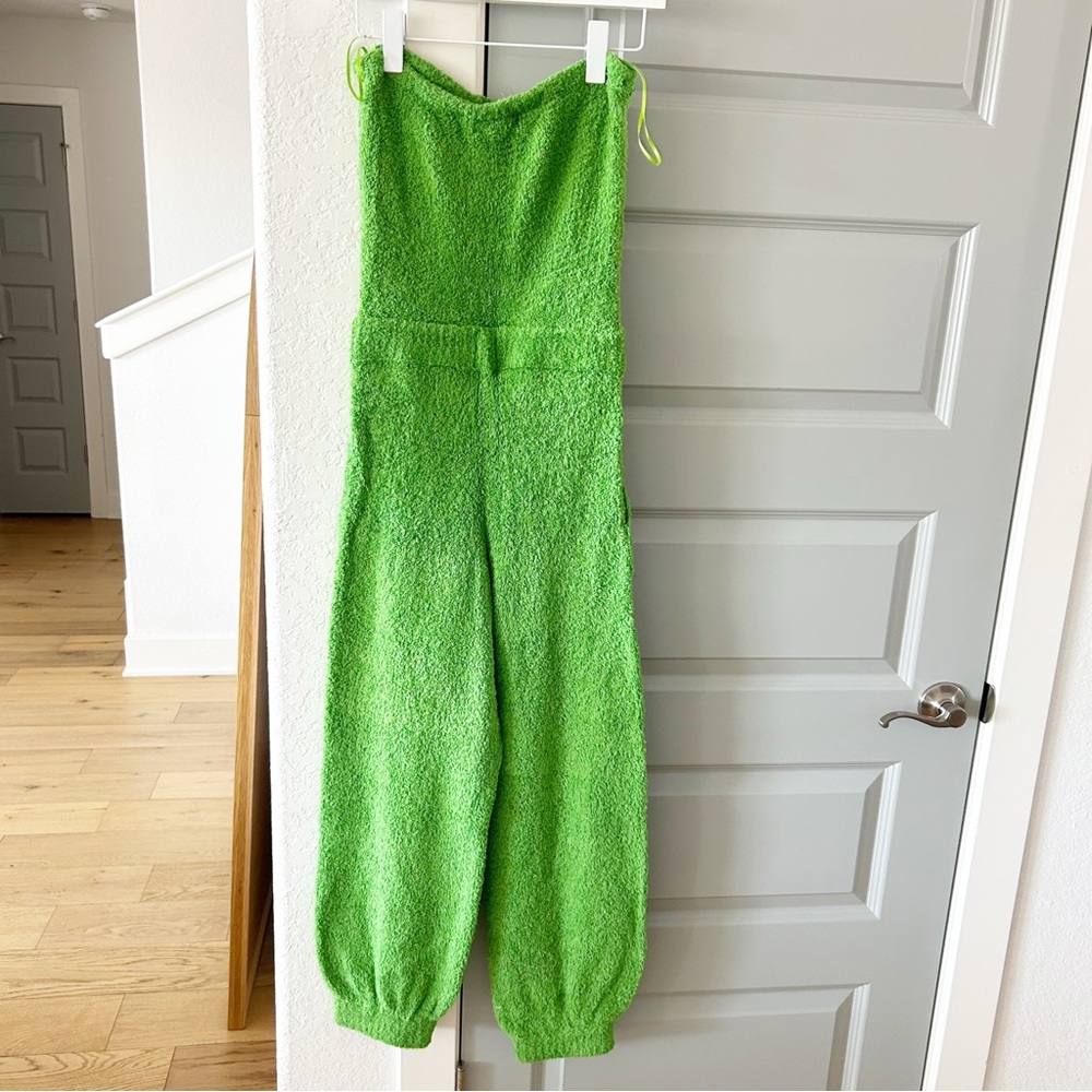 New Free People Beach Claire Terry Cloth Jumpsuit Green - Picture 3 of 5